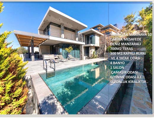 Yalıkavak Marinaya 10 Dakika Mesafede Kiralık Lüks Villa